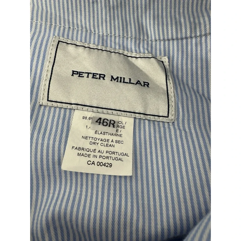 Peter Millar Tan Virgin Wool Dress Pants Flat Front Size 46R Made in Portugal